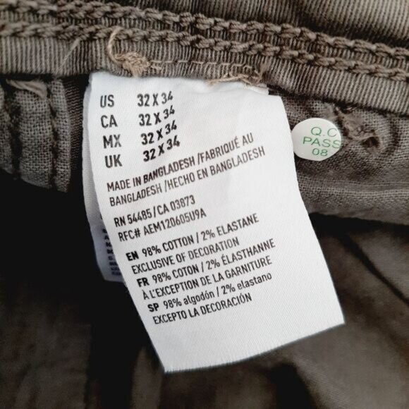 AMERICAN EAGLE AE New Flex Slim Straight Khaki Pants Gray Men's Sz 32 - Picture 9 of 9